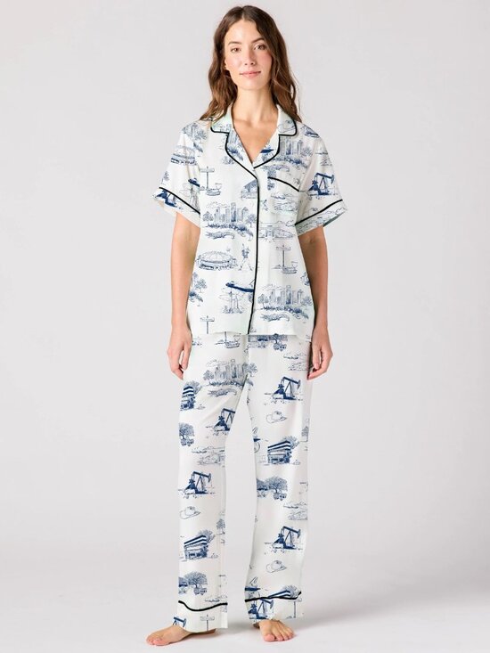 Katie Kime Other - NEW Katie Kime Austin Toile Pajama Set Blue & White - Size XS